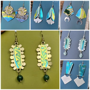 Olive Oil Canister Collection - Repurposed Tin Earrings