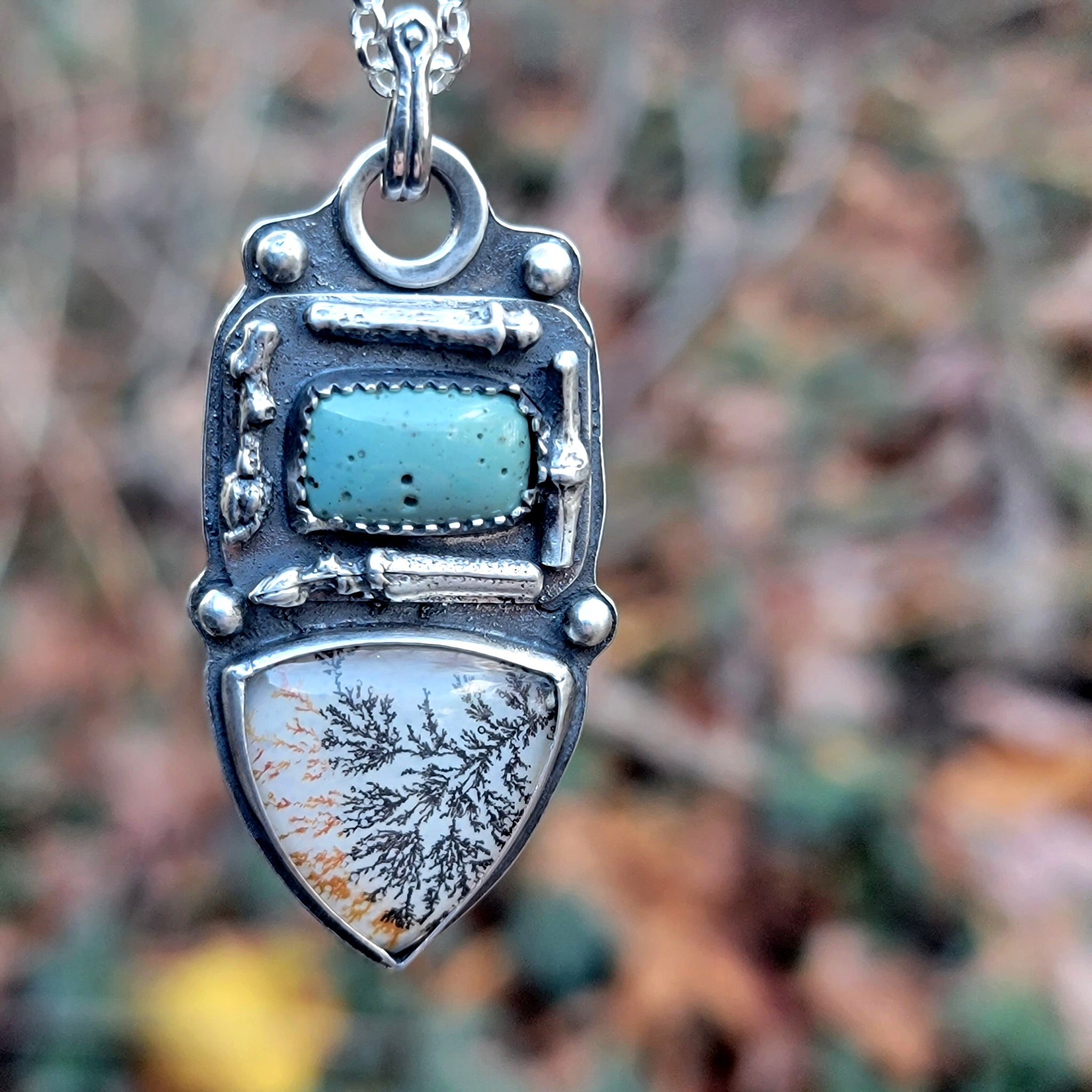 Dendritic Agate Pendant Collection in Sterling Silver