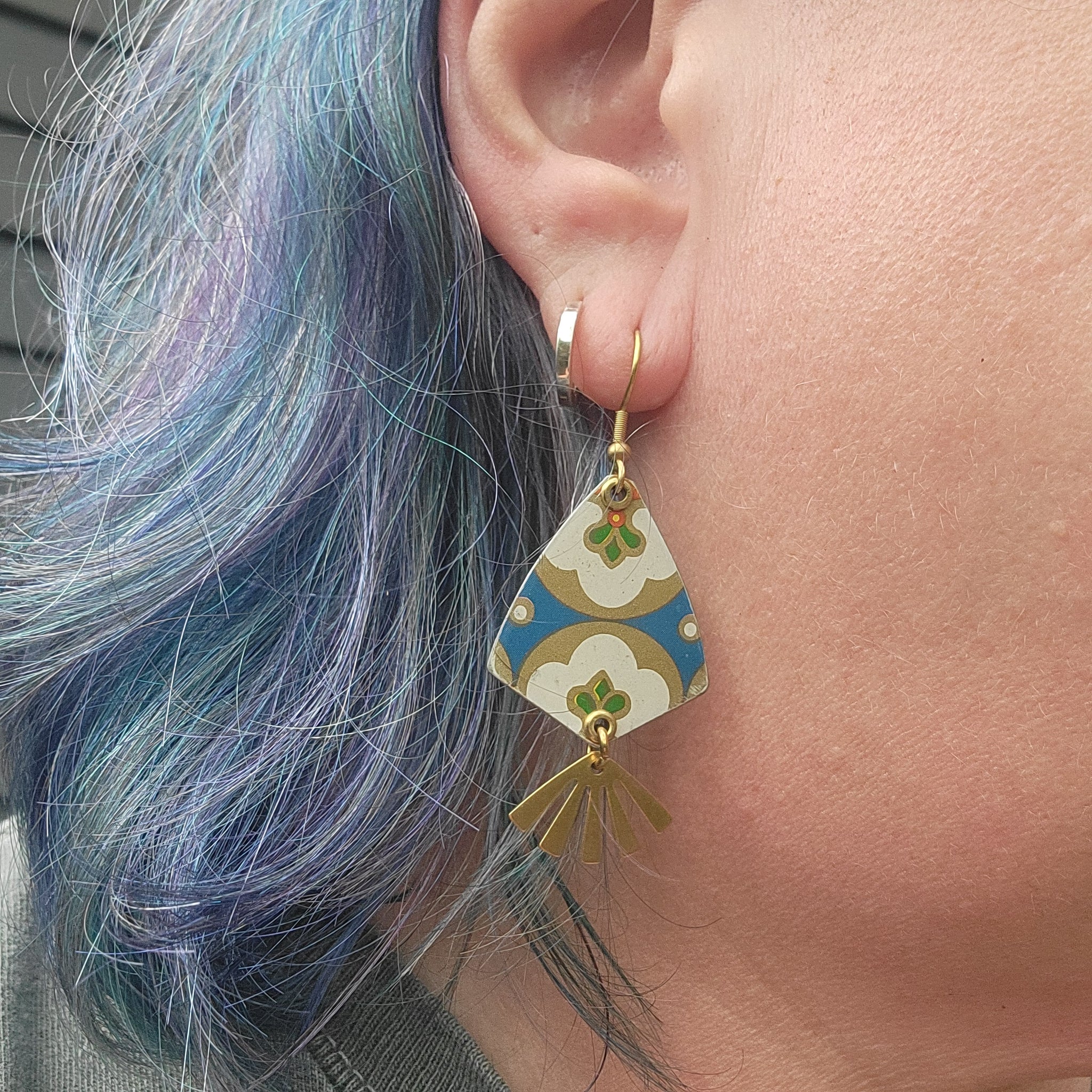 Mid Century Tea Tin Collection - Repurposed Vintage Tin Earrings