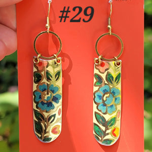 Late Summer Floral 2025 Collection - Repurposed Vintage Tin Earrings