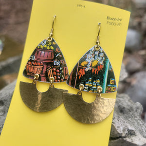 Le Vieux Marché Collection - Repurposed Vintage Tin Earrings