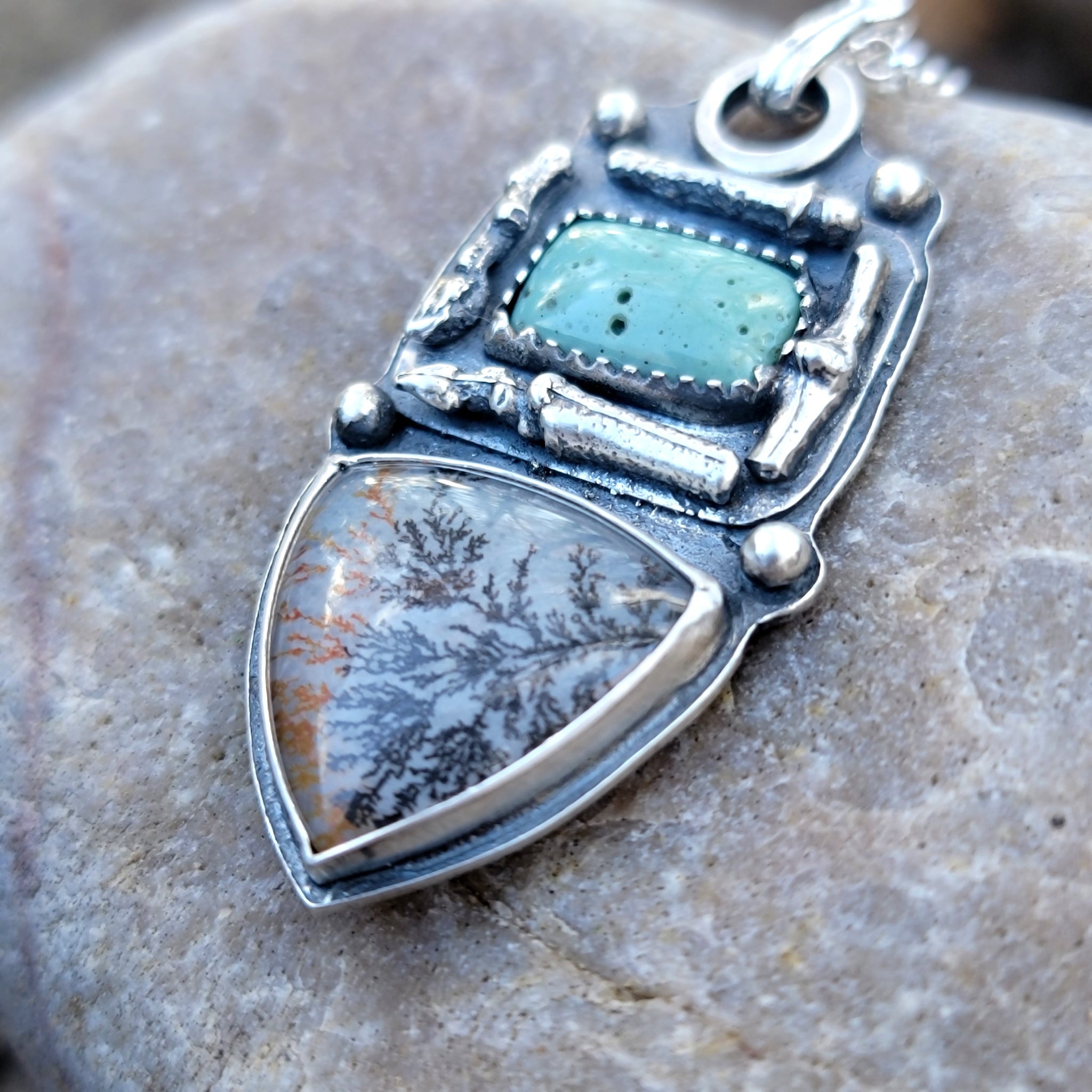 Dendritic Agate Pendant Collection in Sterling Silver