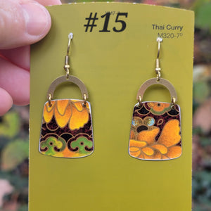 Goldenrod Harvest Collection - Repurposed Vintage Tin Earrings