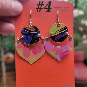 Summery Flowers Collection - Repurposed Tin Earrings