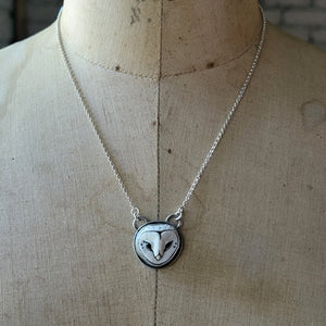 Barn Owl Pendants in Sterling Silver