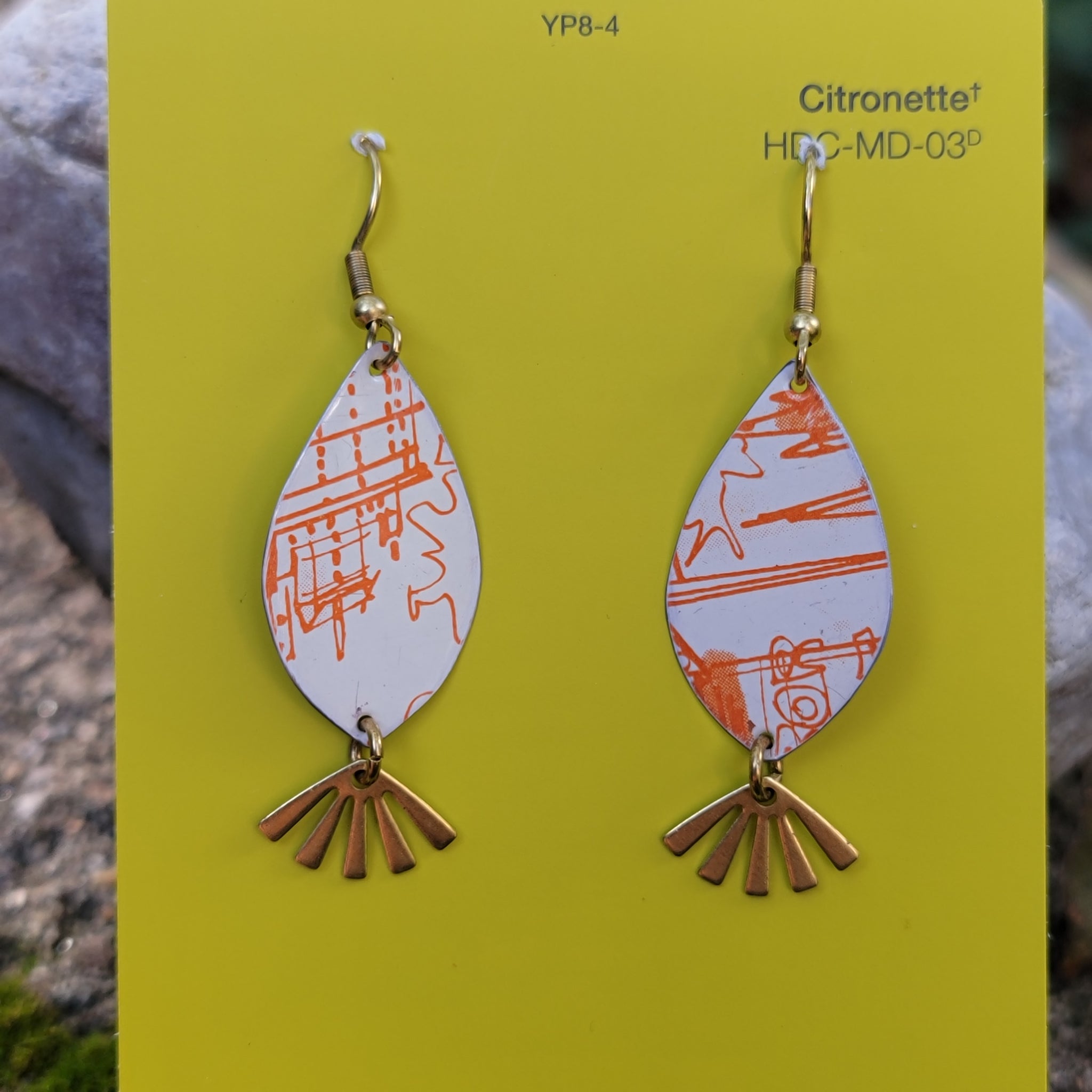 Goldenrod Harvest Collection - Repurposed Vintage Tin Earrings