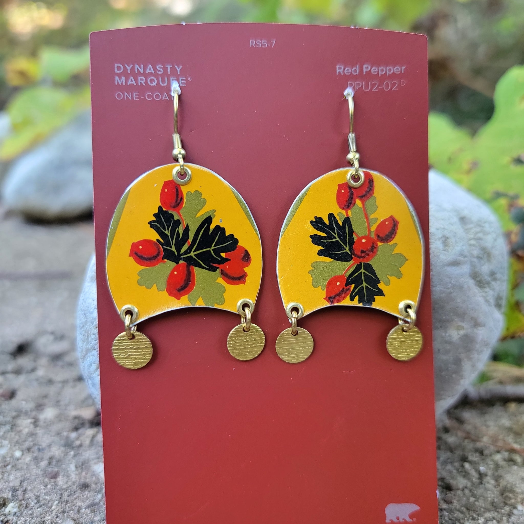 Goldenrod Harvest Collection - Repurposed Vintage Tin Earrings