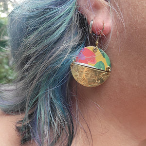 Summery Flowers Collection - Repurposed Tin Earrings