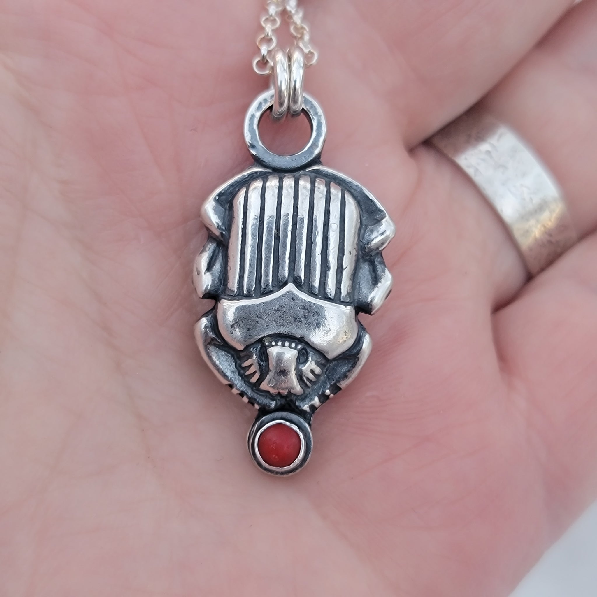 Scarab Beetle Pendants in Sterling Silver