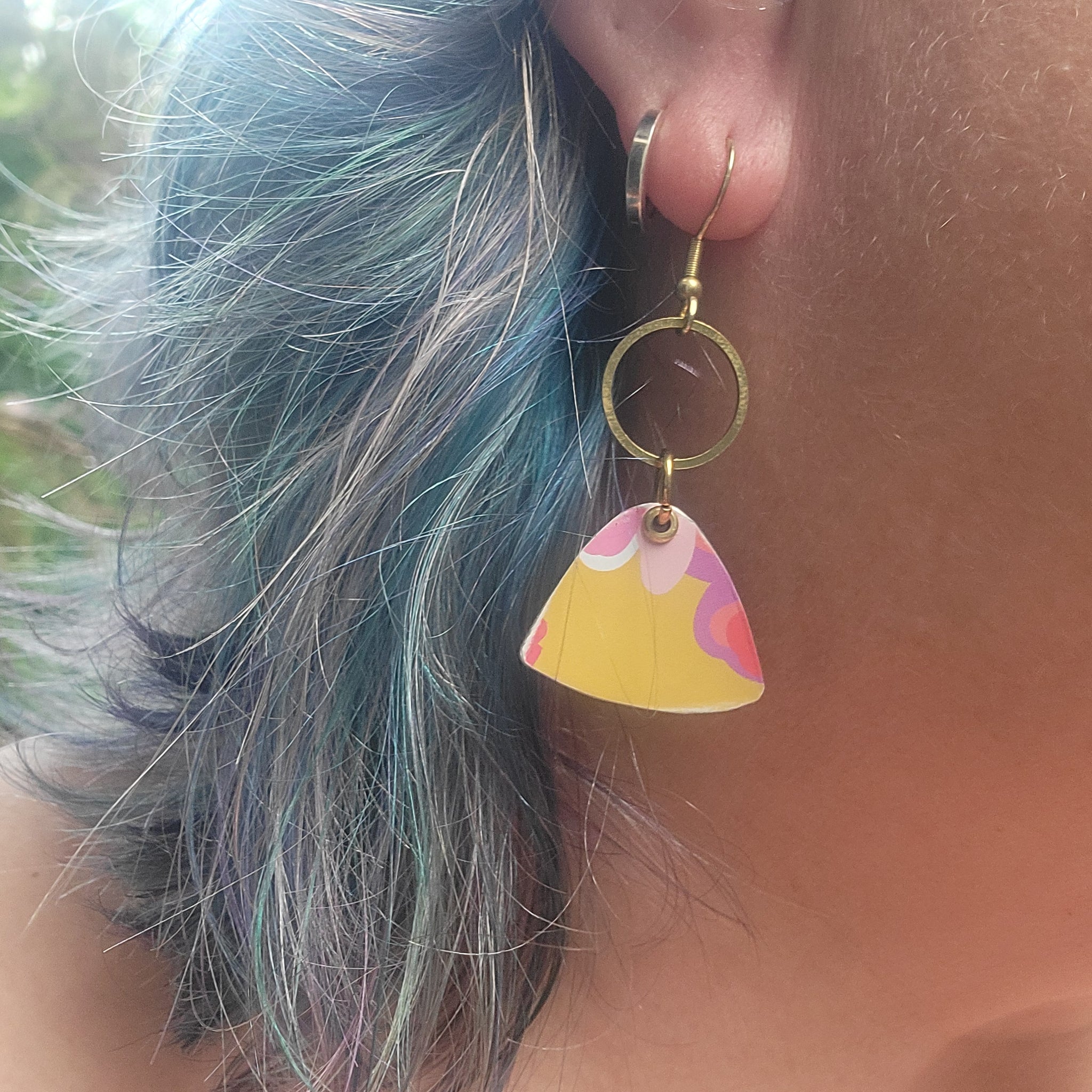 Summery Flowers Collection - Repurposed Tin Earrings