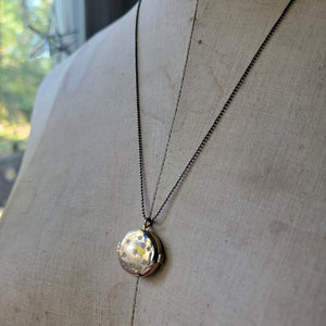 Victorian Locket ☆ Celestially-Inspired Brass & Zircon Pendant