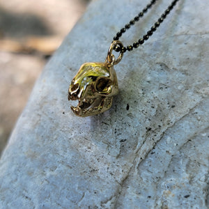 Bronze Cat Skull Pendant