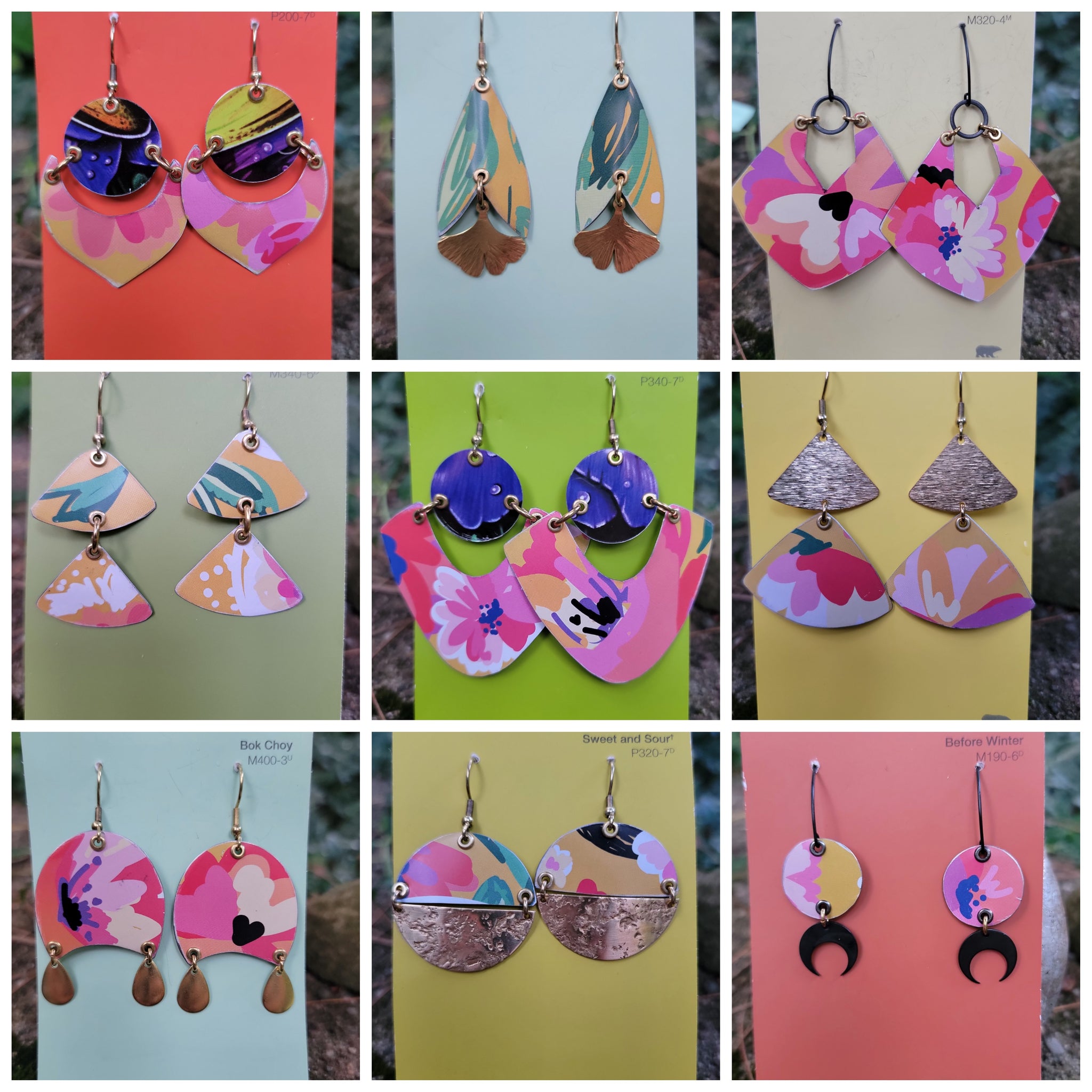 Summery Flowers Collection - Repurposed Tin Earrings