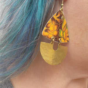 Goldenrod Harvest Collection - Repurposed Vintage Tin Earrings