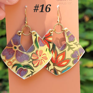 Late Summer Floral 2025 Collection - Repurposed Vintage Tin Earrings