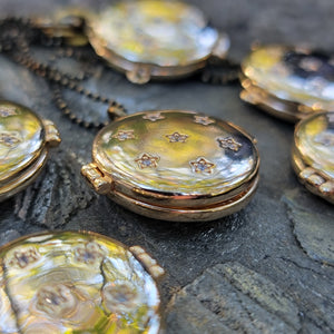 Victorian Locket ☆ Celestially-Inspired Brass & Zircon Pendant