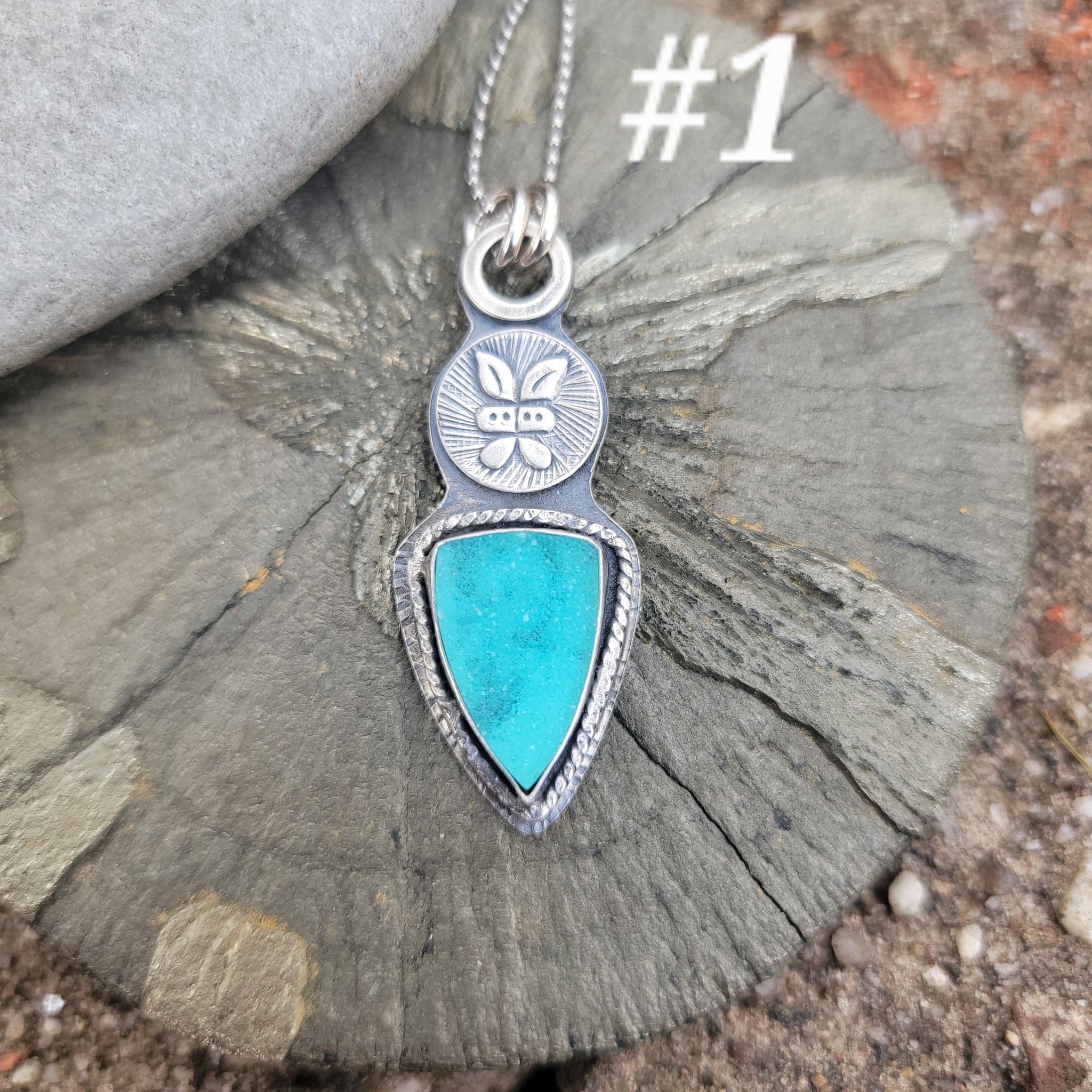 Chrysocolla Druzy Pendant & Ring Collection in Sterling Silver