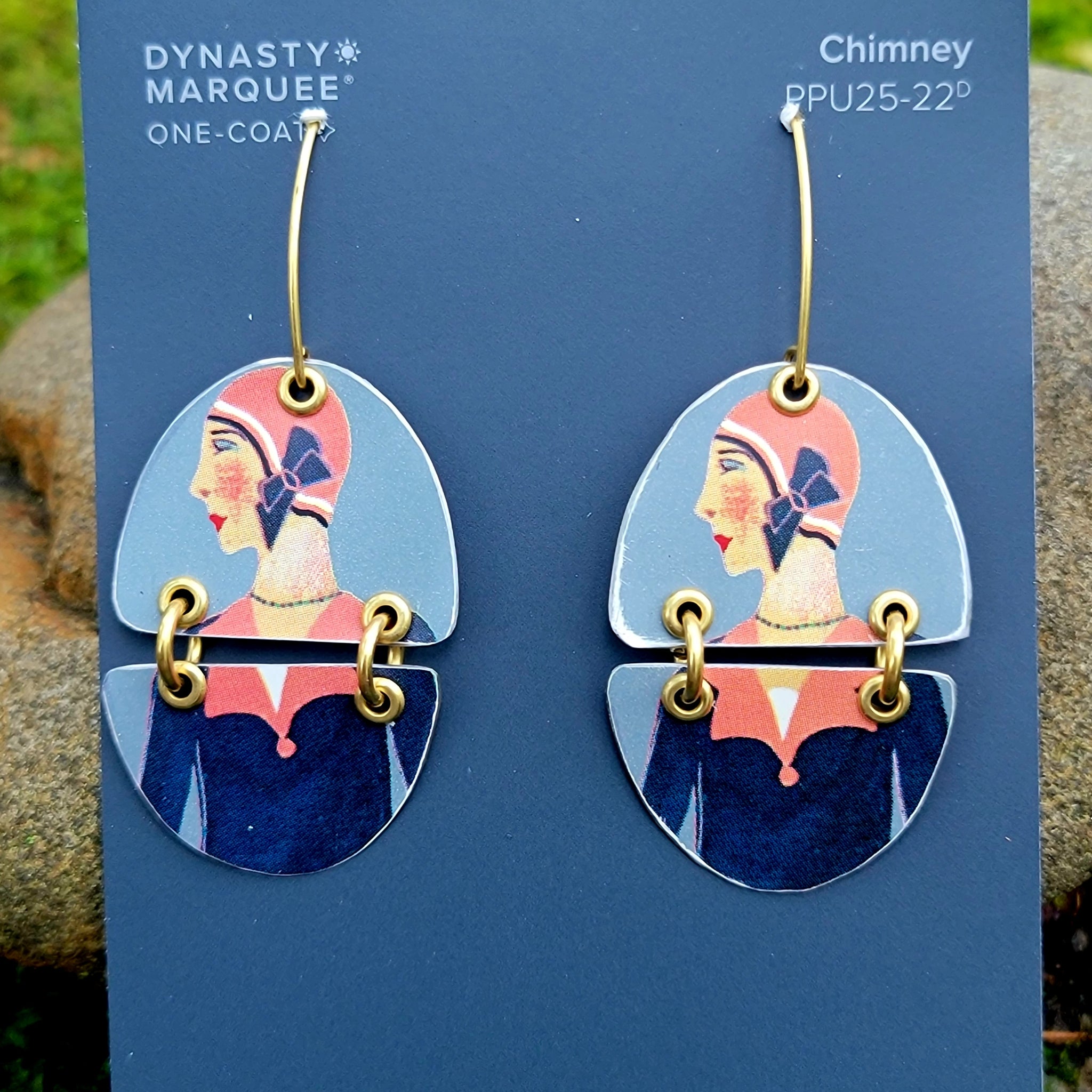 Modes 1930 Fashion Model Collection - Repurposed Tin Earrings