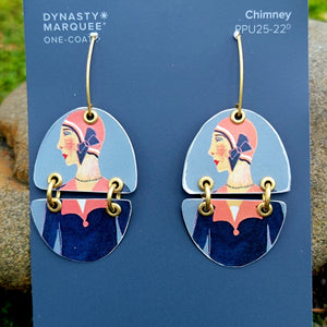 Modes 1930 Fashion Model Collection - Repurposed Tin Earrings