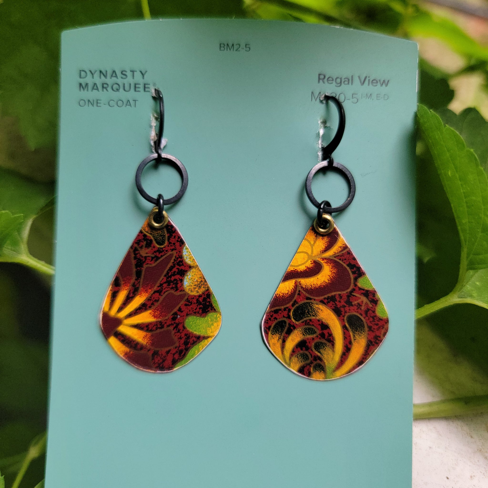 Goldenrod Harvest Collection - Repurposed Vintage Tin Earrings