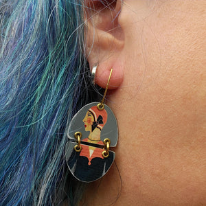 Modes 1930 Fashion Model Collection - Repurposed Tin Earrings