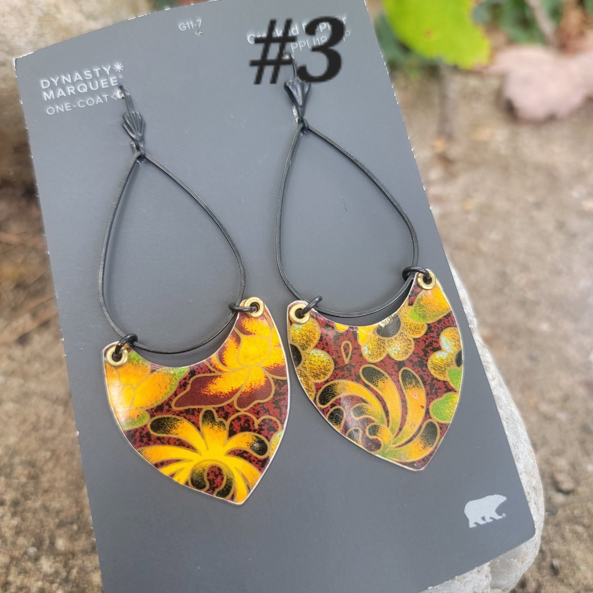 Goldenrod Harvest Collection - Repurposed Vintage Tin Earrings