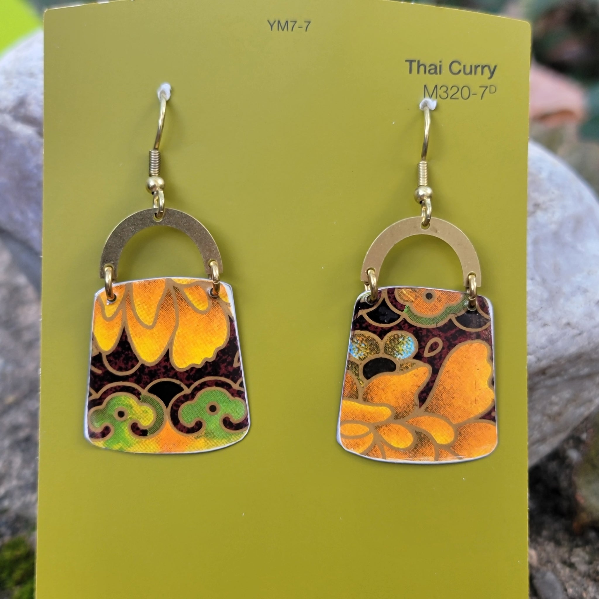 Goldenrod Harvest Collection - Repurposed Vintage Tin Earrings