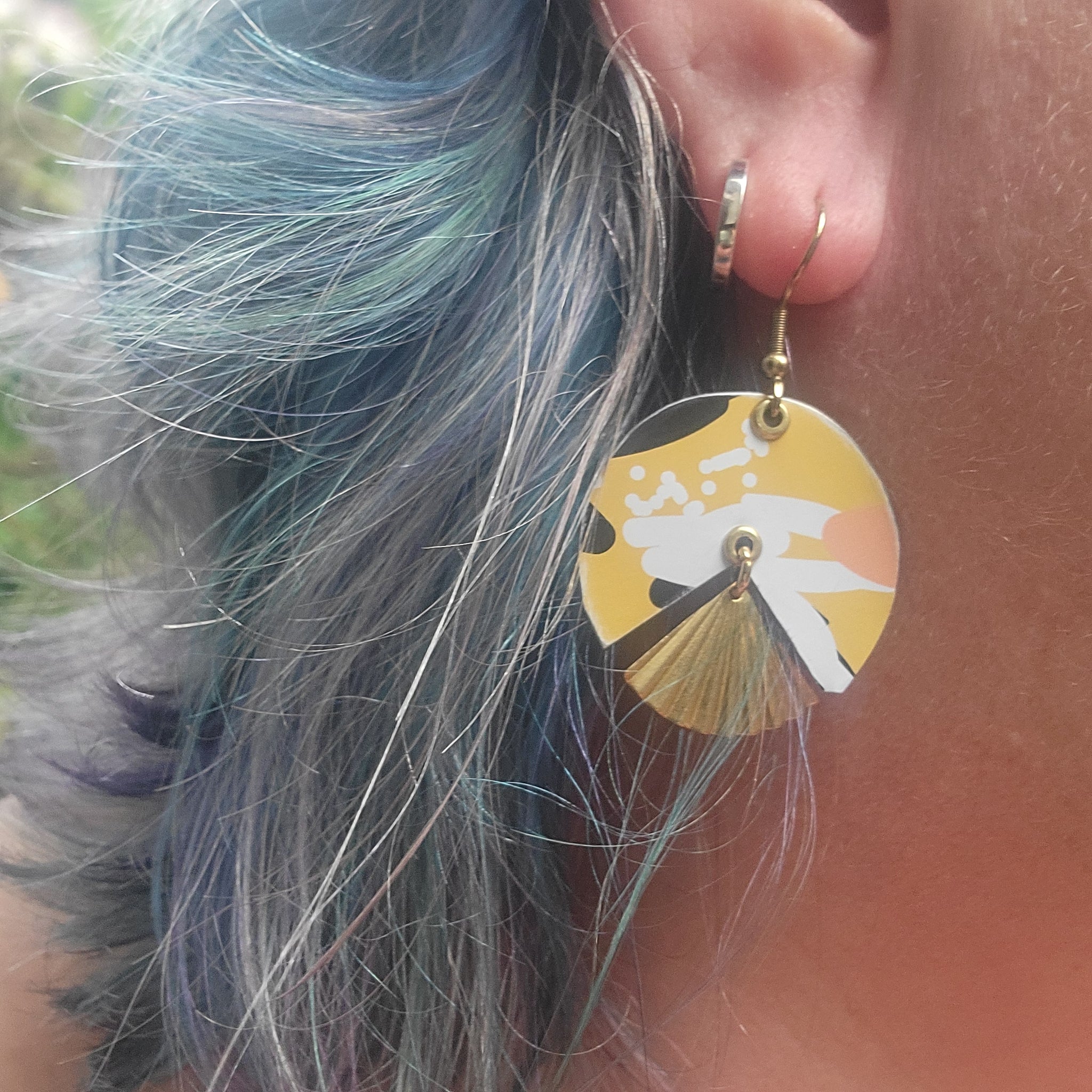 Summery Flowers Collection - Repurposed Tin Earrings
