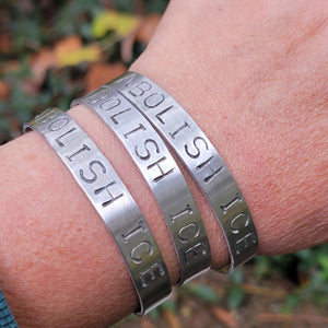 F*&k Trump / No Kings Handstamped Aluminum Cuff Bracelet