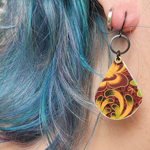Goldenrod Harvest Collection - Repurposed Vintage Tin Earrings