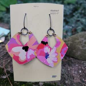 Summery Flowers Collection - Repurposed Tin Earrings