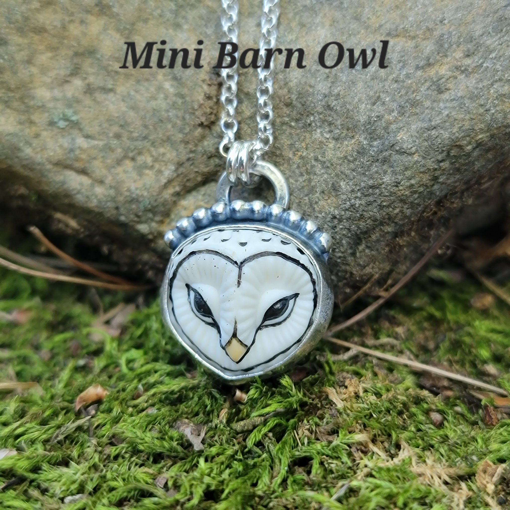 Barn Owl Pendants in Sterling Silver