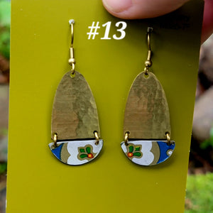 Mid Century Tea Tin Collection - Repurposed Vintage Tin Earrings