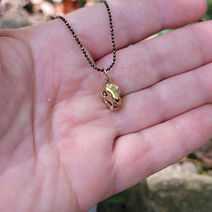 Bronze Cat Skull Pendant
