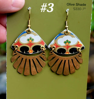 Mid Century Tea Tin Collection - Repurposed Vintage Tin Earrings