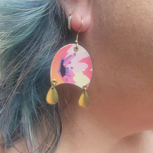 Summery Flowers Collection - Repurposed Tin Earrings