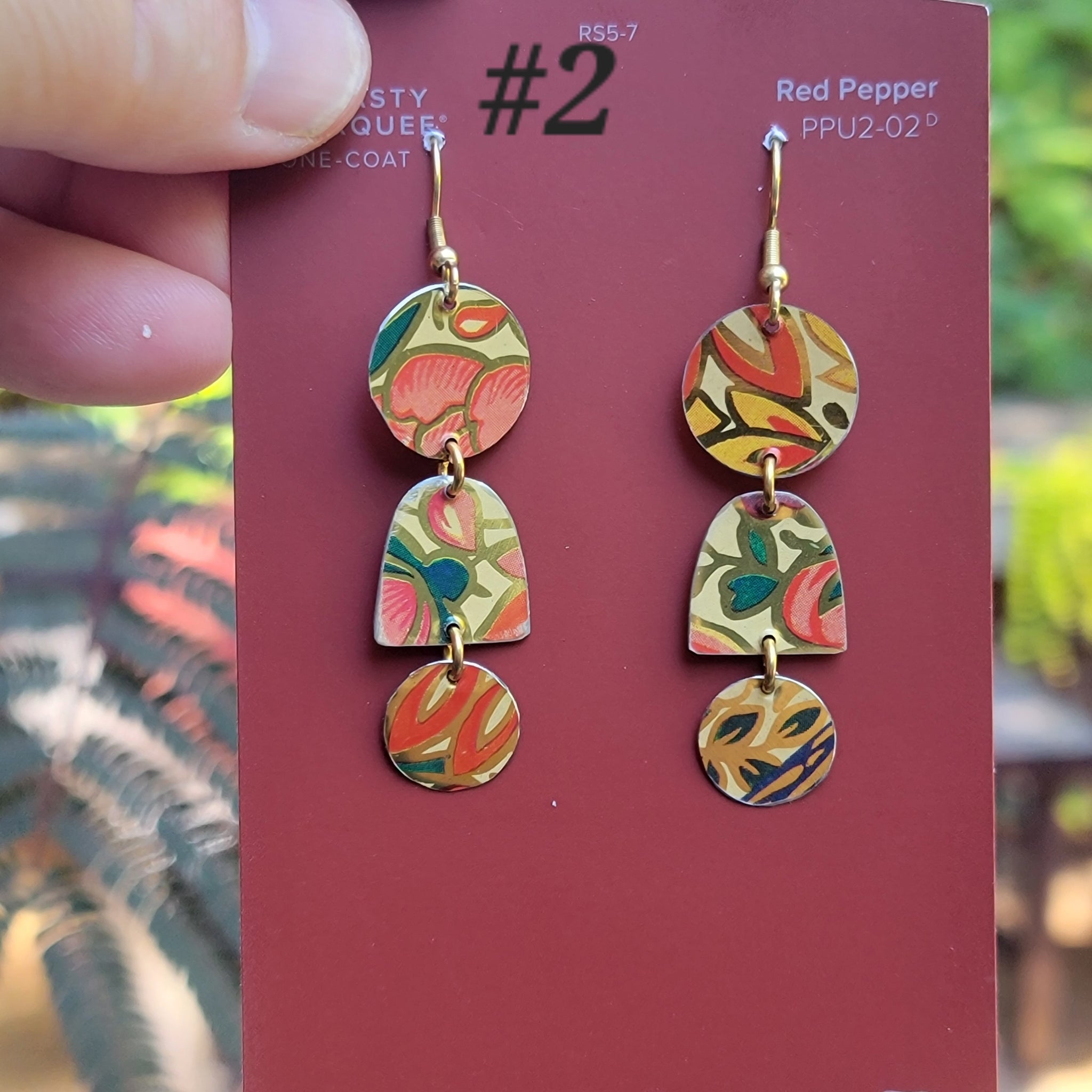 Late Summer Floral 2025 Collection - Repurposed Vintage Tin Earrings