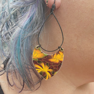 Goldenrod Harvest Collection - Repurposed Vintage Tin Earrings