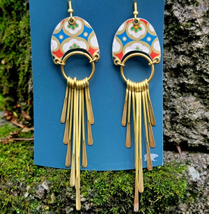 Mid Century Tea Tin Collection - Repurposed Vintage Tin Earrings