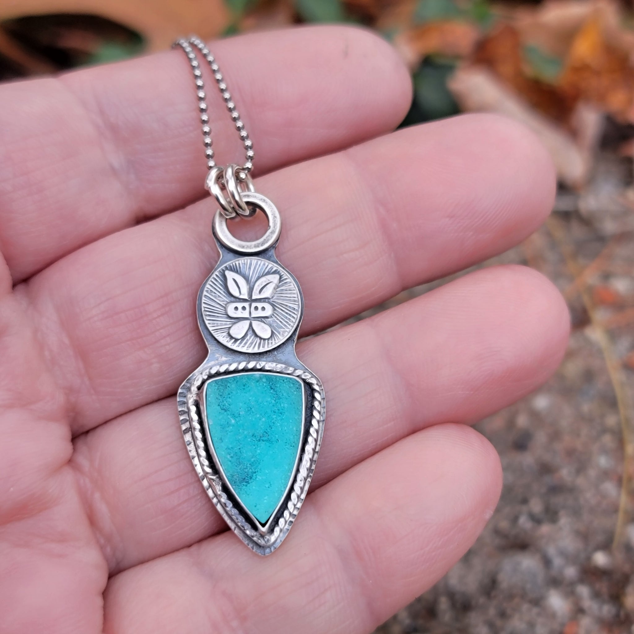 Chrysocolla Druzy Pendant & Ring Collection in Sterling Silver