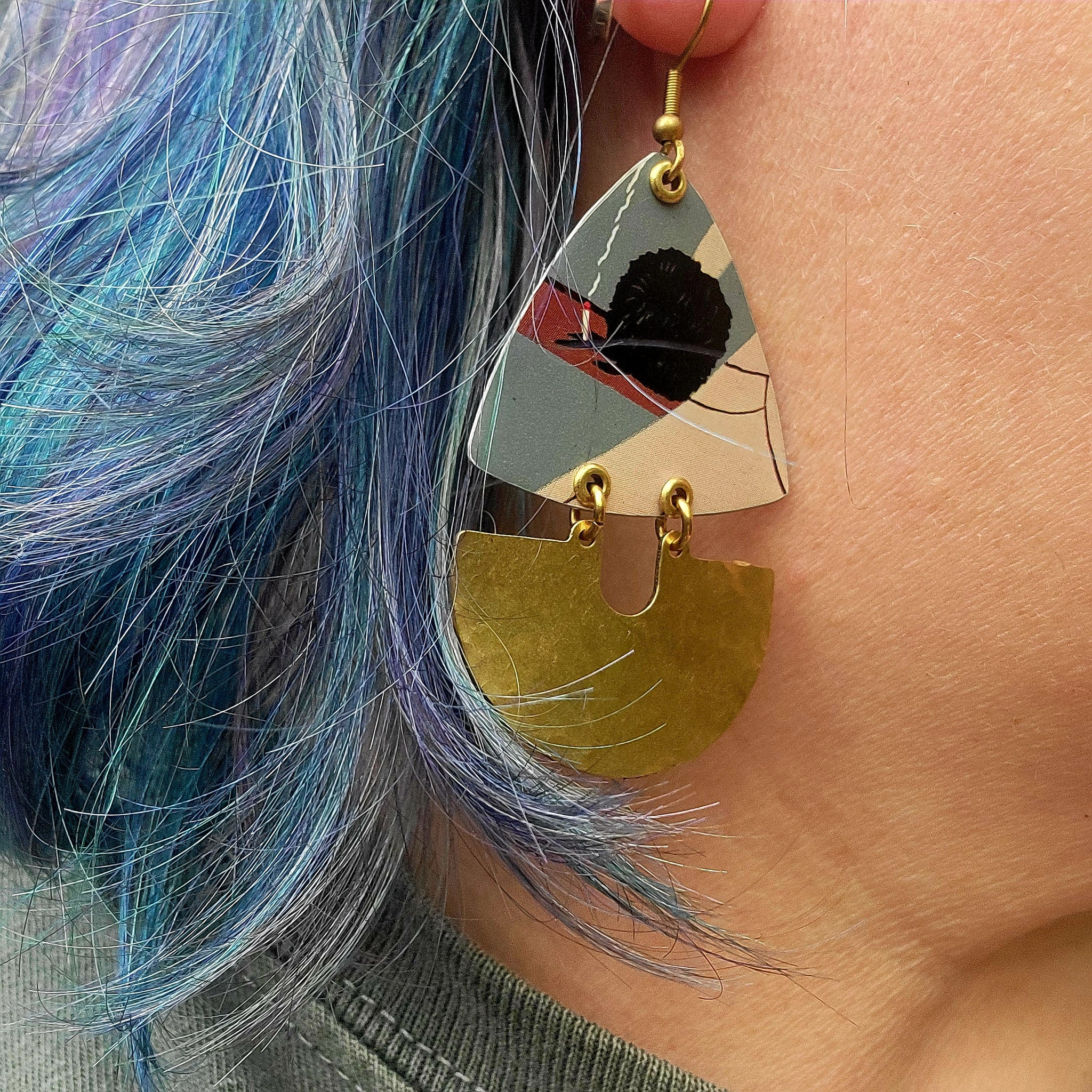 Modes 1930 Fashion Model Collection - Repurposed Tin Earrings
