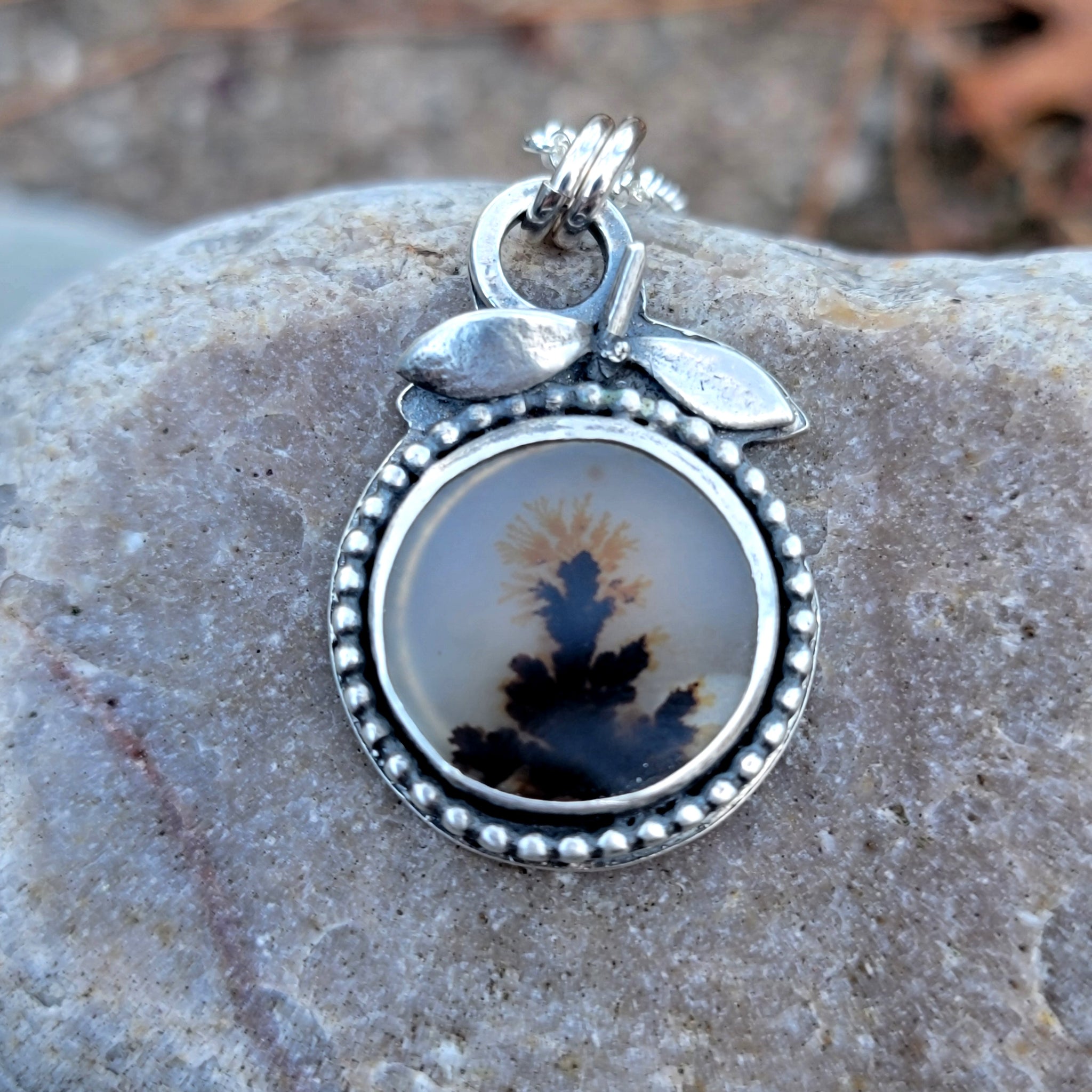 Dendritic Agate Pendant Collection in Sterling Silver