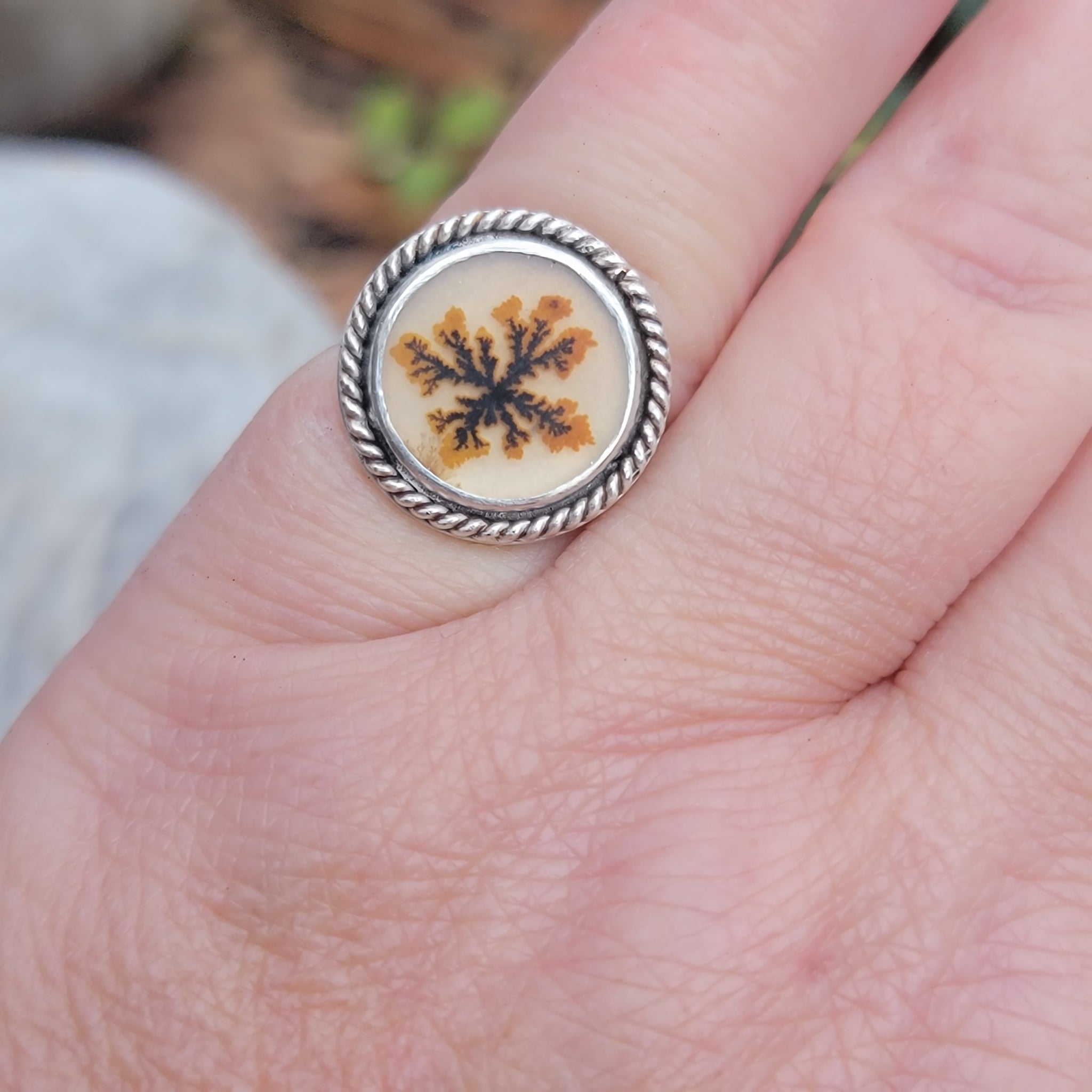 Dendritic Agate Gemstone Ring Collection in Sterling Silver