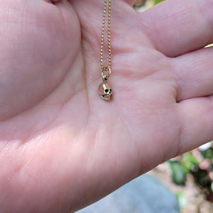 Mini Bronze Skull Pendant