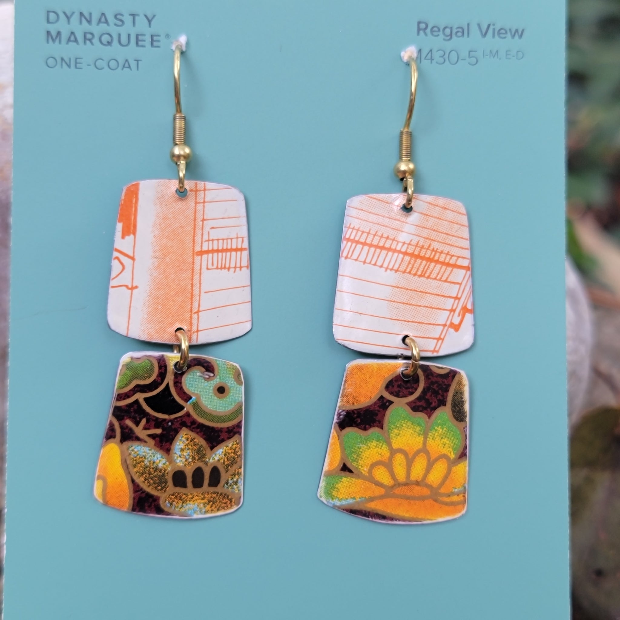 Goldenrod Harvest Collection - Repurposed Vintage Tin Earrings