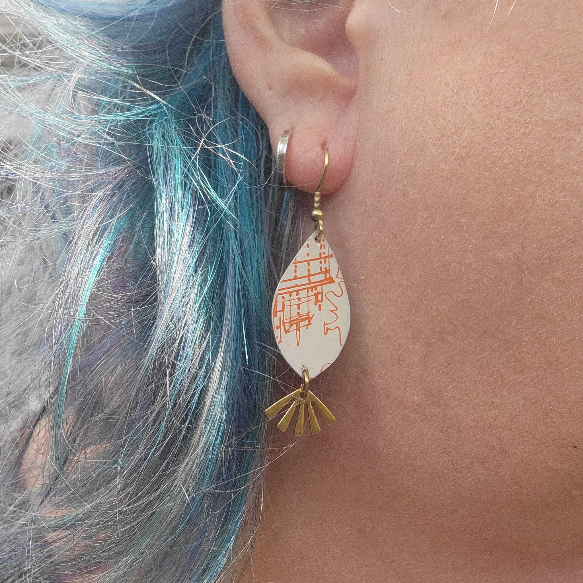 Goldenrod Harvest Collection - Repurposed Vintage Tin Earrings