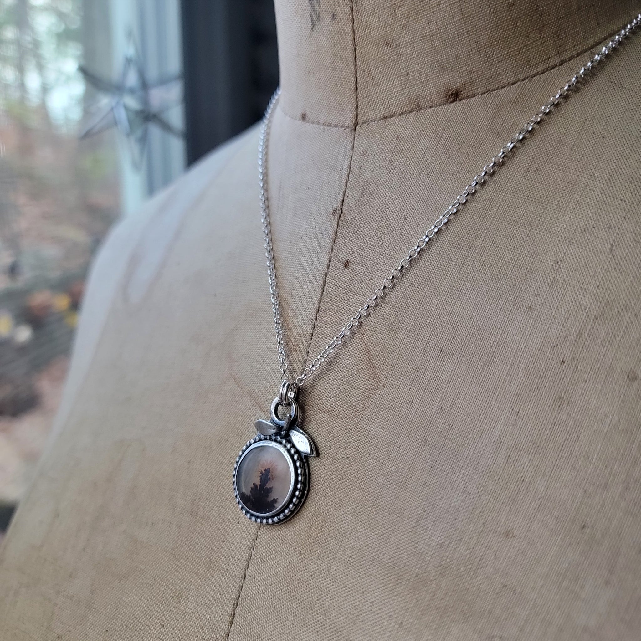 Dendritic Agate Pendant Collection in Sterling Silver