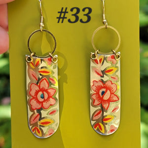 Late Summer Floral 2025 Collection - Repurposed Vintage Tin Earrings