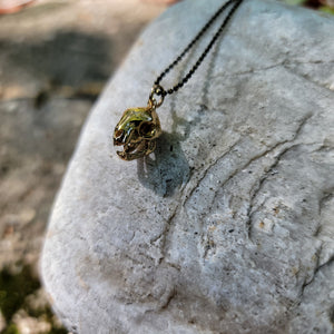 Bronze Cat Skull Pendant