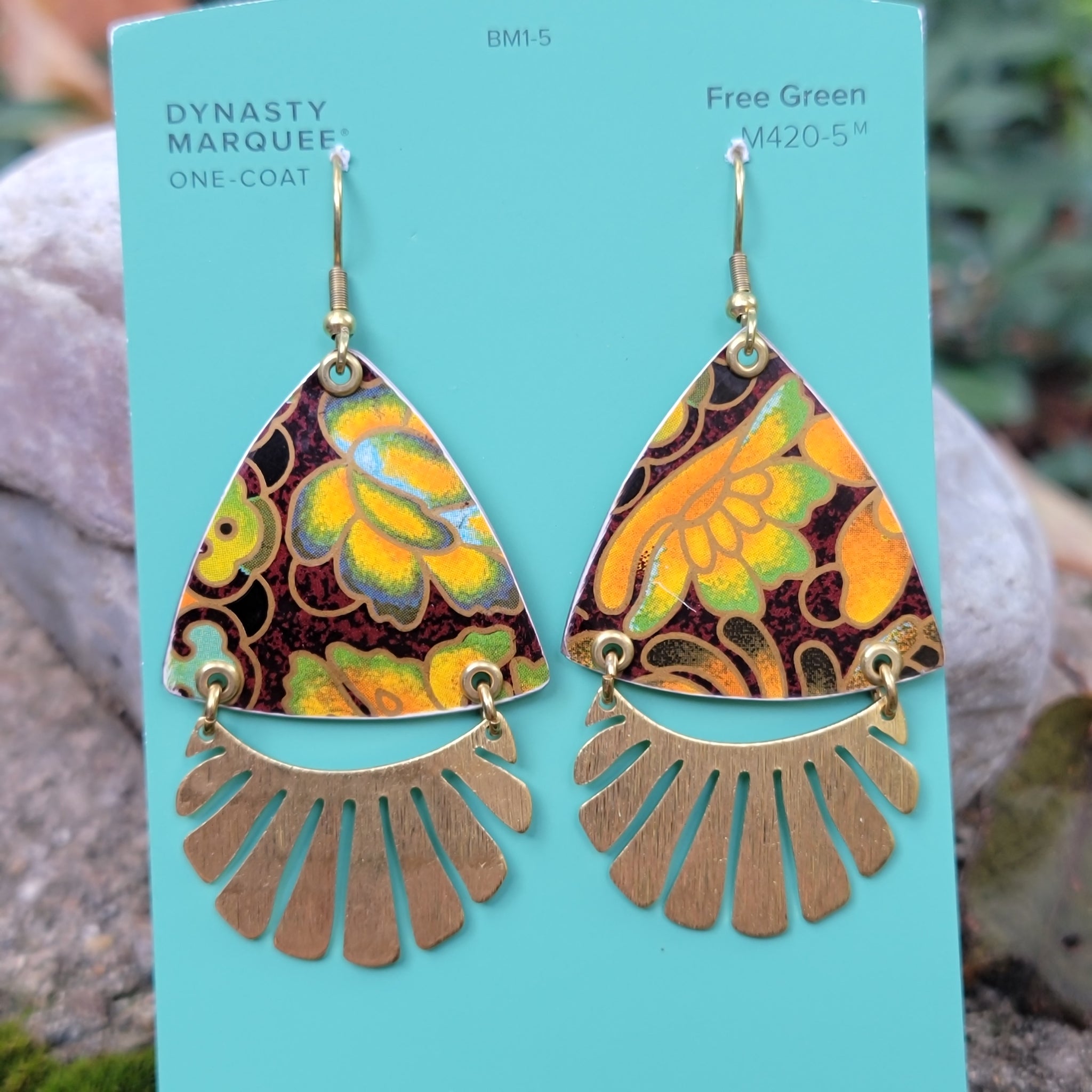 Goldenrod Harvest Collection - Repurposed Vintage Tin Earrings